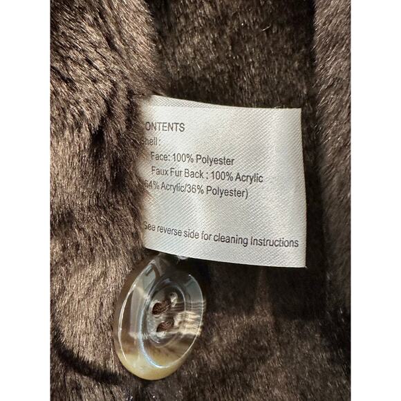 Gallery XL Ladies Faux Leather & Suede Button Down & Hooded Mid Length Coat - Picture 14 of 16